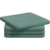 vidaXL Zitkussens 4 pcs Fluweel Zeegroen 40 x 40 x 3 cm