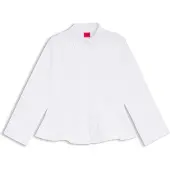 HUGO Slim-fit blouse van katoen met peplumzoom