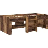 vidaXL Kinderhoogslaper Oud hout 90 x 200 cm Bewerkt hout