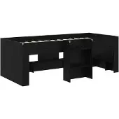vidaXL Kinderhoogslaper Zwart eiken 90 x 190 cm Bewerkt hout