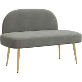 vidaXL Gevuld bankje met rugleuning Lichtgrijs 110 x 60 x 76 cm