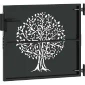 vidaXL Tuinpoort met slot Zwart 85 x 100 cm Poedercoated staal