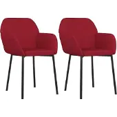 Syfax Eetkamerstoelen 2 st fluweel wijnrood