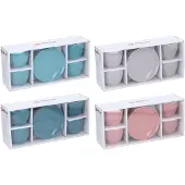 Alpina Cappuccino Mokken met Schotels 8-delig – 4 Koffiemokken met Schotels – Assorti Kleuren – 200 ml