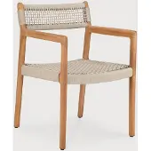 Ethnicraft Jack Geweven Buiten Fauteuil Teak/Koord Beige