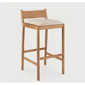 Ethnicraft Jack buiten barkruk teak incl. zitkussen