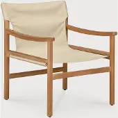 Ethnicraft Safari Outdoor-Loungesessel Teak/Stoff Dune