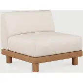 Ethnicraft Monocle modulaire buitensofa 1-zits teak/stof wit