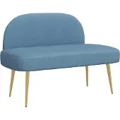 vidaXL Beklede bank met rugleuning Blauw 110 x 60 x 76 cm Katoen Stof