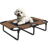 PawHut -Erhöhtes Hundebett-Polyester, Stahl-75L x 51B x 18H cm-Kaffee