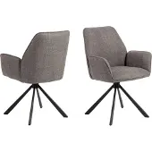 Giga Eetkamerstoel Lugo Met Armleuning Grijs-bruin Basel - Living- Set van 2