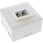 InLine Cat.6A aansluitdoos, AP/UP 2x RJ45 female, RAL9010, wit, verticaal