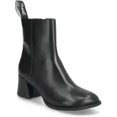 Camper Campervoor vrouwen. K400798-001 Kora leren enkellaarsjes zwart (39), Leer, 5 tot 8 cm, Ritssluiting, Casual