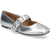 Bianco Ballerina met riempjes 'ROSE ' zilver