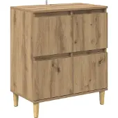 vidaXL Dressoir Artisan Eiken 60 x 35 x 70 cm Bewerkt hout