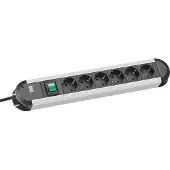 Bachmann stekkerdoos PRIMO CLASSIC ALU, 6-voudig met