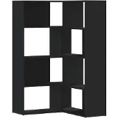 vidaXL Boekenkast 4-laags hoek 85x85x140 cm bewerkt hout zwart