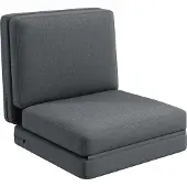 HOMCOM - Vloersofa - 3-in-1 - Scharnierend - Polyester - Donkergrijs