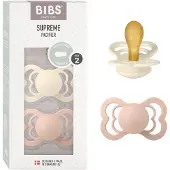 BIBS Fopspeen Supreme Blush /Ivory Latex 6-36 maanden, 2 stuks.