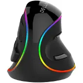 Delux Bedrade verticale muis M618Plus 4000DPI RGB (Bedraad), Muis, Zwart