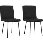 vidaXL Eetkamerstoelen 2 st kunstleer zwart