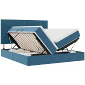 vidaXL LED opbergbed met matras Donkerblauw 180 x 200 cm Fluweel