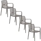 Garden Impressions Mees tuinstoel taupe - 4 stuks