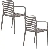Garden Impressions Mees tuinstoel taupe - 2 stuks