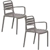 Garden Impressions Moos tuinstoel taupe - 2 stuks