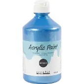 Packlinq Acrylverf Metallic, metallic, blauw, 500 ml/ 1 fles