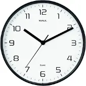 MAUL 9051690 Wandklok Kwarts 25 cm x 4 cm x 25 cm x 25 cm x 40 mm Zwart Slepend uurwerk (geluidsloos)