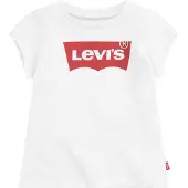 Levi's Kids T-shirt Batwing met logo wit Meisjes Katoen Ronde hals Logo - maat 128