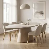 Giga Meubel Eettafel Cleo Ovaal Beige 300cm