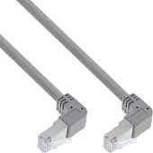 InLine Patchkabel 2-zijdig haaks, S/FTP, Cat.6, 250MHz, grijs, 1,10m