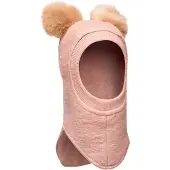 Huttelihut Balaclava - Wol/Katoen - 2-lag - BIG Bear - Rose Ik - - 4-6 jaar (104-116) - Balaclavas - Dubbel