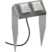 ALBERT LEUCHTEN Wandcontactdoos 4402, 2-voudig met randaarde 4402, alu / grijs / zink, Aluminium