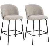 HOMCOM Barkruk-Polyester, Staal-55L x 50B x 93H cm-Lichtgrijs
