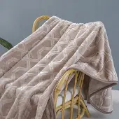 Vito Acryl Plaid 80x160 cm Taupe - Geometrisch Patroon