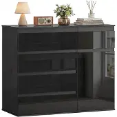 HOMCOM Dressoir-Spaanplaat, MDF-100L x 40B x 80H cm-Zwart