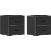 vidaXL Nachtkastjes wandgemonteerd 2 st 40x31x39,5 cm zwart