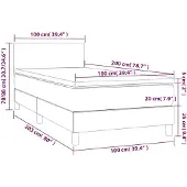 vidaXL Boxspring met matras fluweel zwart 100x200 cm