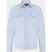 Bos Bright Blue Scotland blue overshirt duncan shirtjacket spe26114du03sb/4003