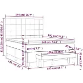 vidaXL Boxspring met matras stof zwart 140x190 cm