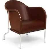Källemo Bruno fauteuil Kernleder bruin-vintage-chroomframe