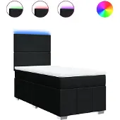 vidaXL Boxspring met matras stof zwart 90x190 cm