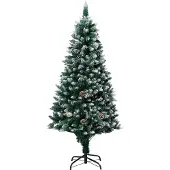 Syfax Kunstkerstboom met LED en kerstballen en dennenappels 180 cm