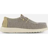HeyDude Instapper Men Wally Braided Flannel Grey / Olive Grey-Schoenmaat 48