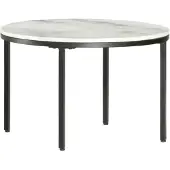vidaXL Salontafel Ø65 cm echt massief marmer wit en zwart