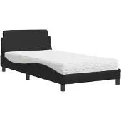 vidaXL Bed met matras "Dover" kunstleer zwart 100x200 cm