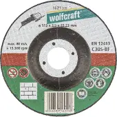 Wolfcraft - Doorslijpschijf voor Steen - 115mm - 1 Stuk - haaks gebogen - 1621099